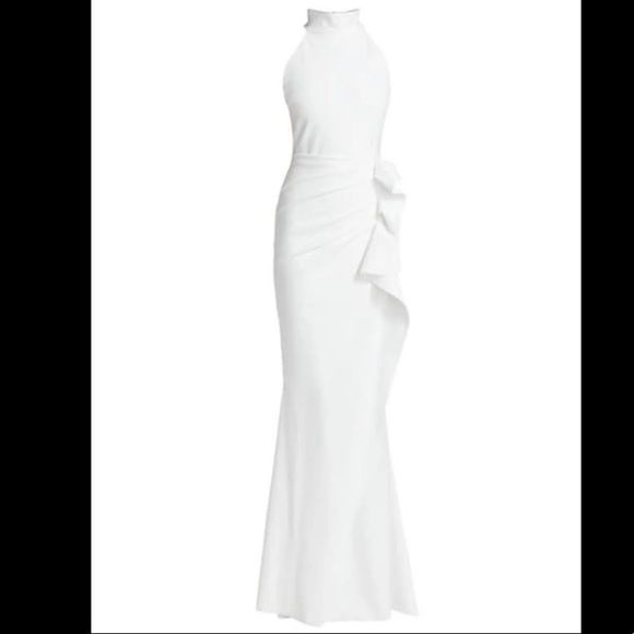 NWT Chiara Boni La Petite Robe Gudrum Halter Ruffle Gown Size 2 $995 - Picture 2 of 10
